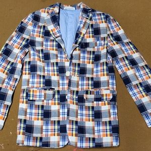IZOD Size 10 Boys Plaid Dress Jacket
